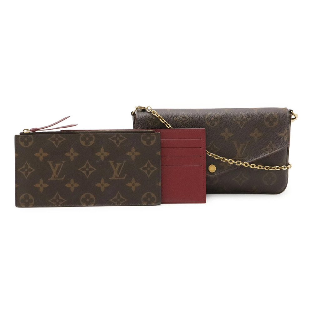 LOUIS VUITTON Monogram Pochette Felicie Felice Chain Shoulder Bag Fuschia Pink